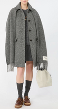 Cappotto midi monopetto con maxi scarpa