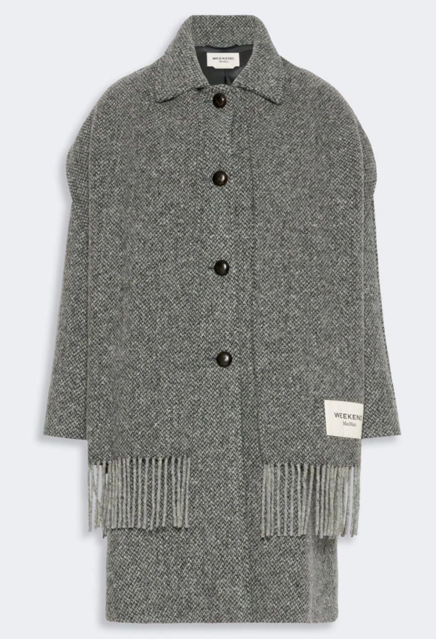 Cappotto midi monopetto con maxi scarpa