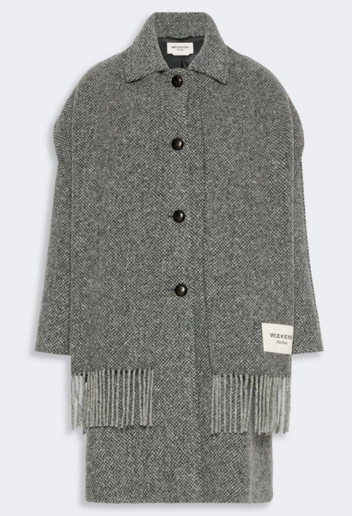 Cappotto midi monopetto con maxi scarpa