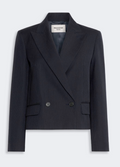 Blazer crop doppiopetto dalla linea dritta